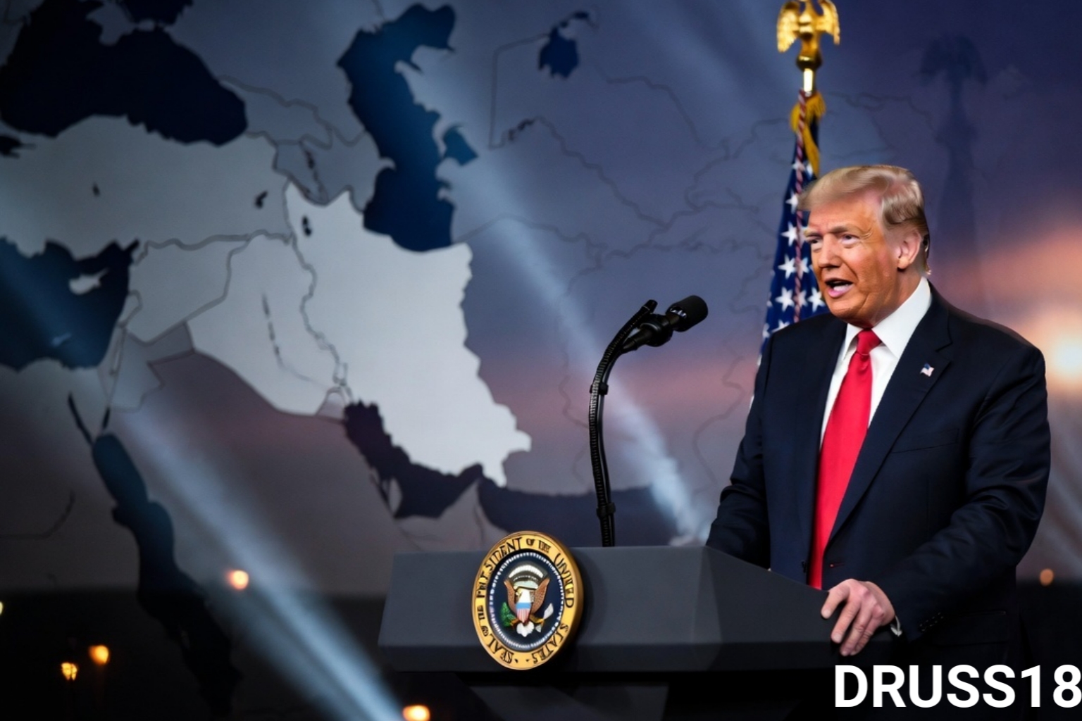 US President Donald Trump speaking at the White House after threatening trade action against Spain over military base access for Iran operations