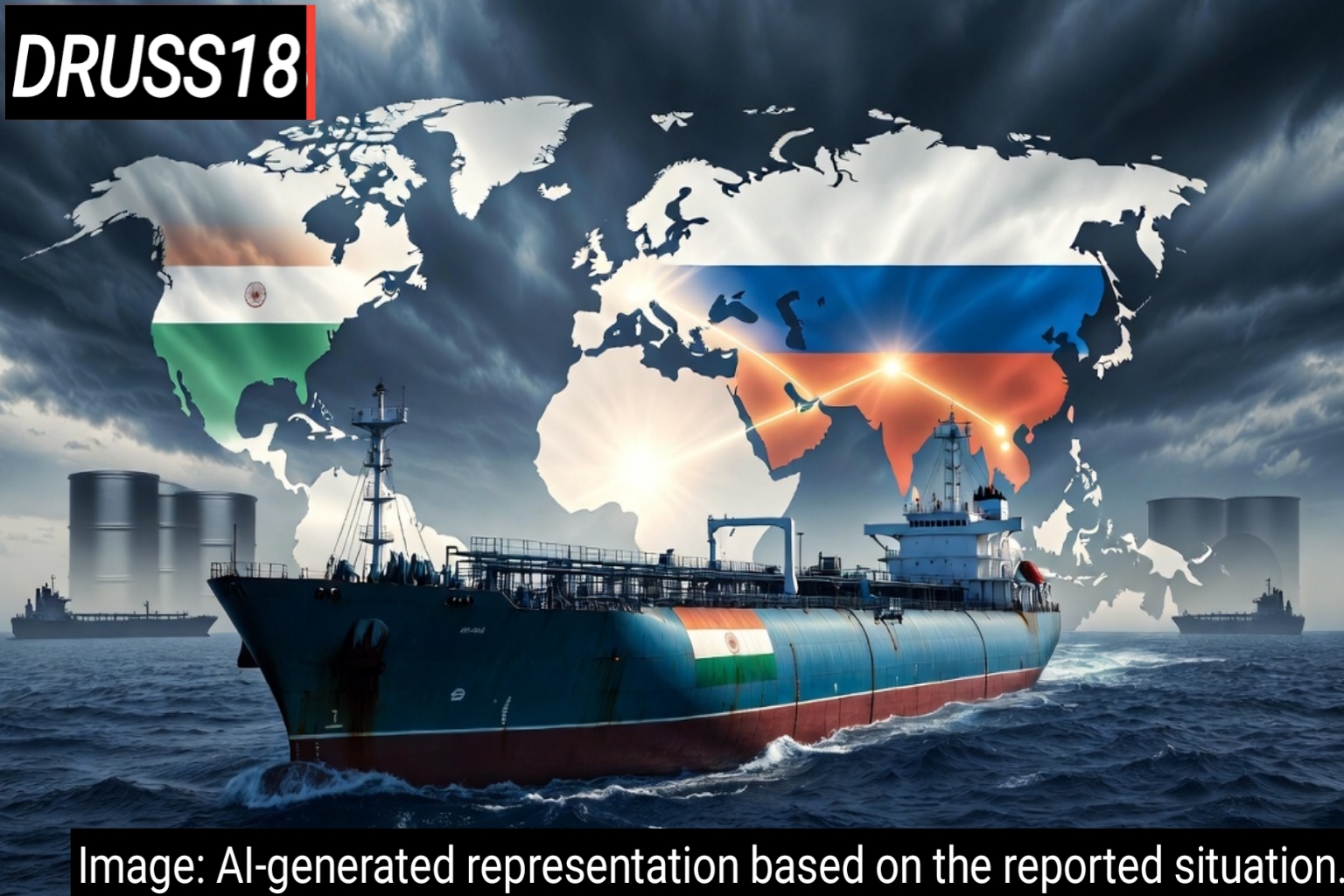 Oil tanker carrying Russian crude oil as the US grants India a temporary waiver to continue imports