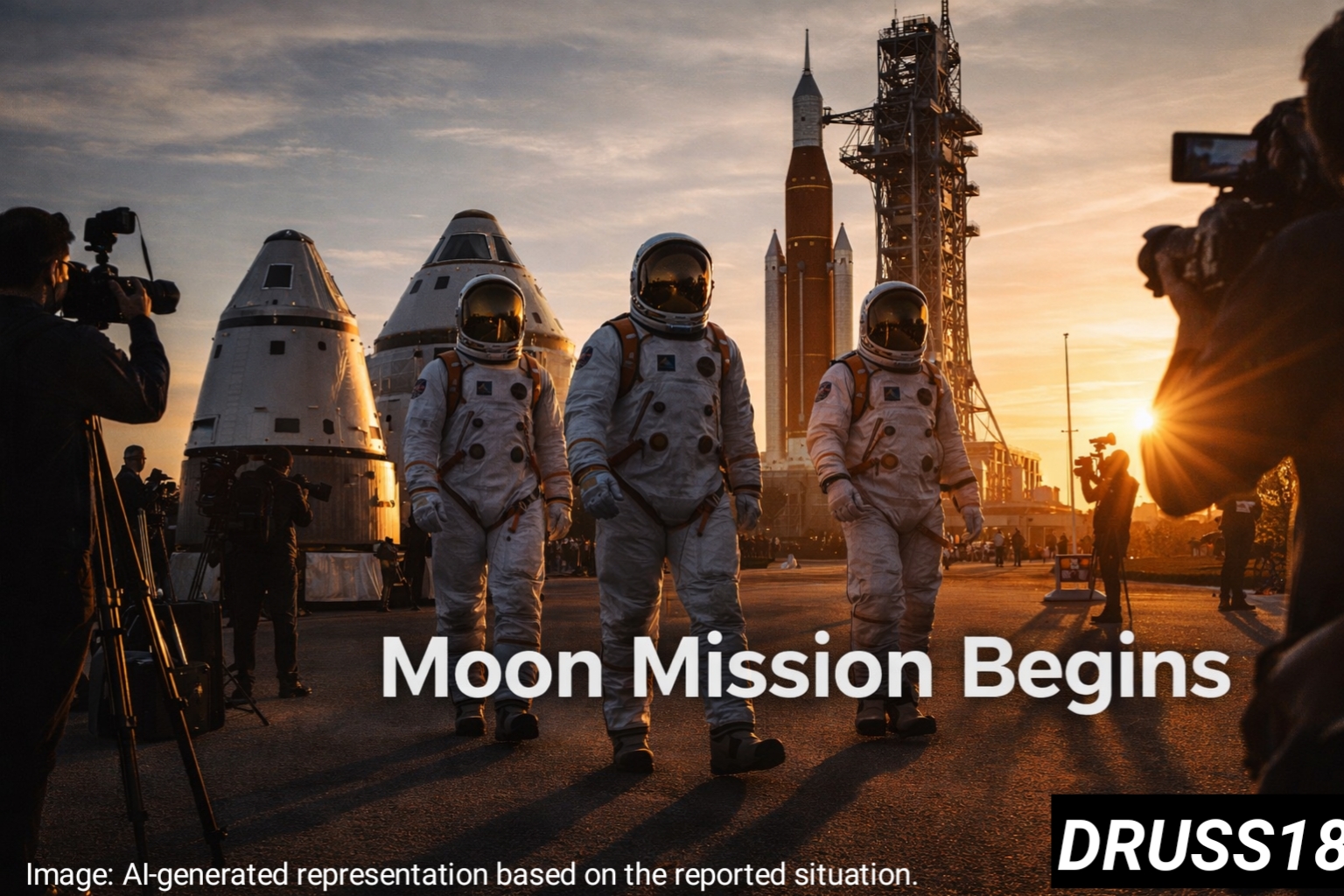 Artemis II astronauts arriving at Kennedy Space Center before lunar mission