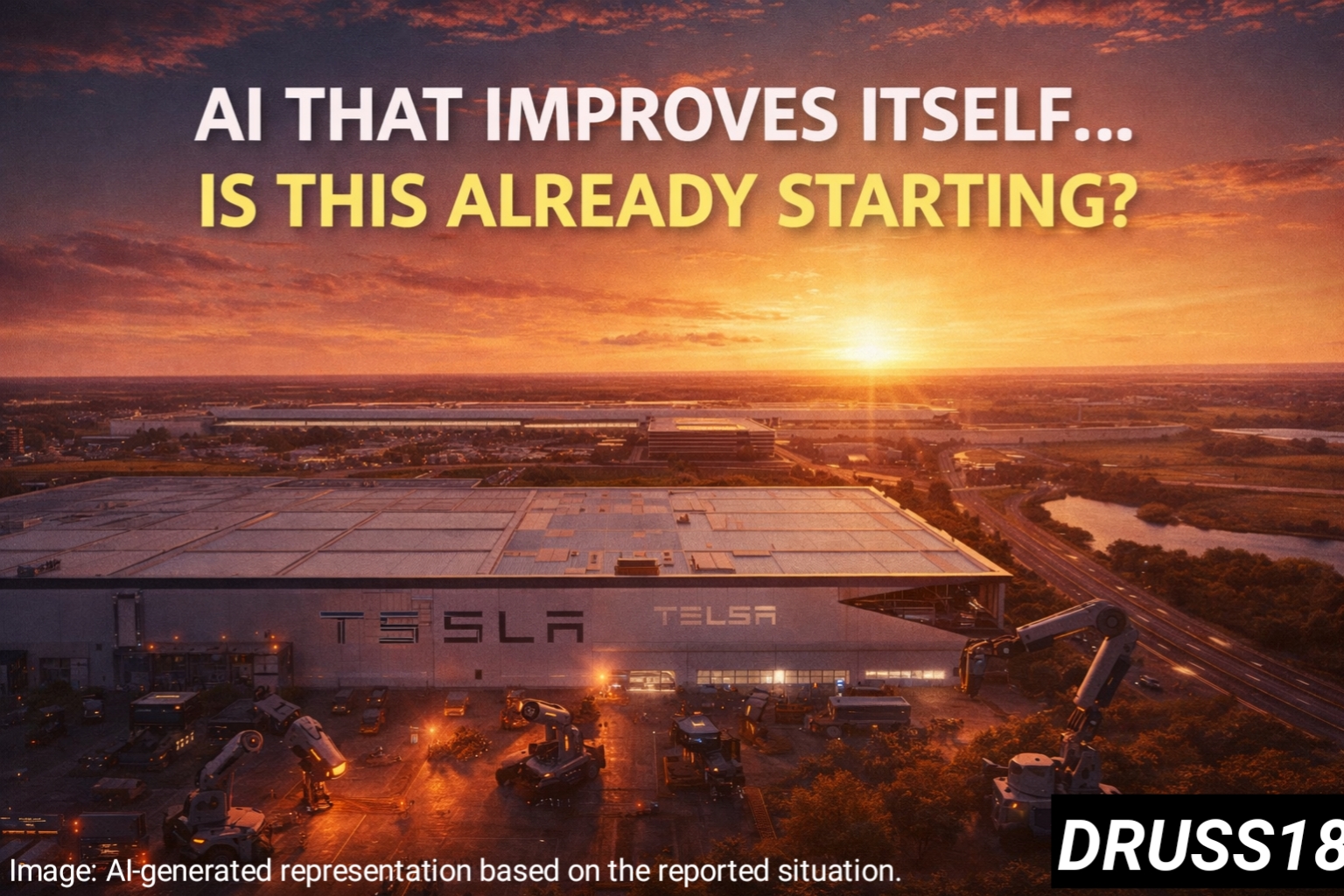 Elon Musk rapid recursive improvement concept shown through advanced AI-powered factory in Texas