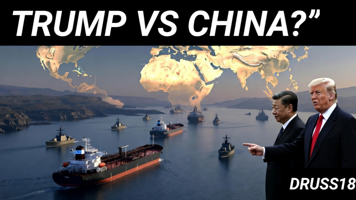 Donald Trump and Xi Jinping with warships in the Strait of Hormuz amid rising global tensions over shipping security