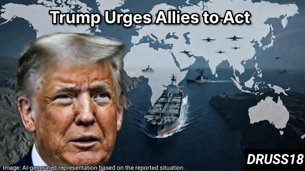 Donald Trump urging allies to secure the Strait of Hormuz as tensions rise in the vital global oil shipping route