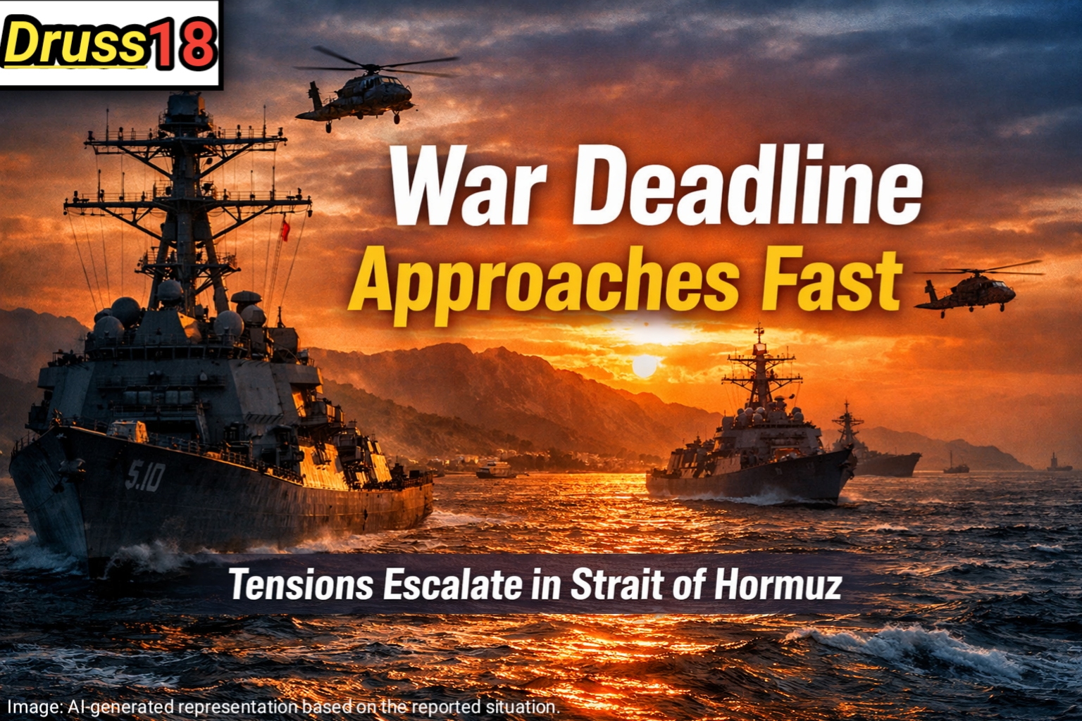 Iran war deadline as U.S. warships operate in Strait of Hormuz