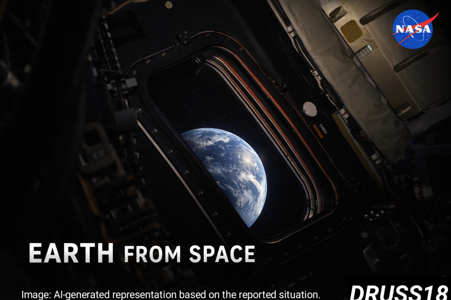 Earth seen through Orion capsule window during Artemis II mission