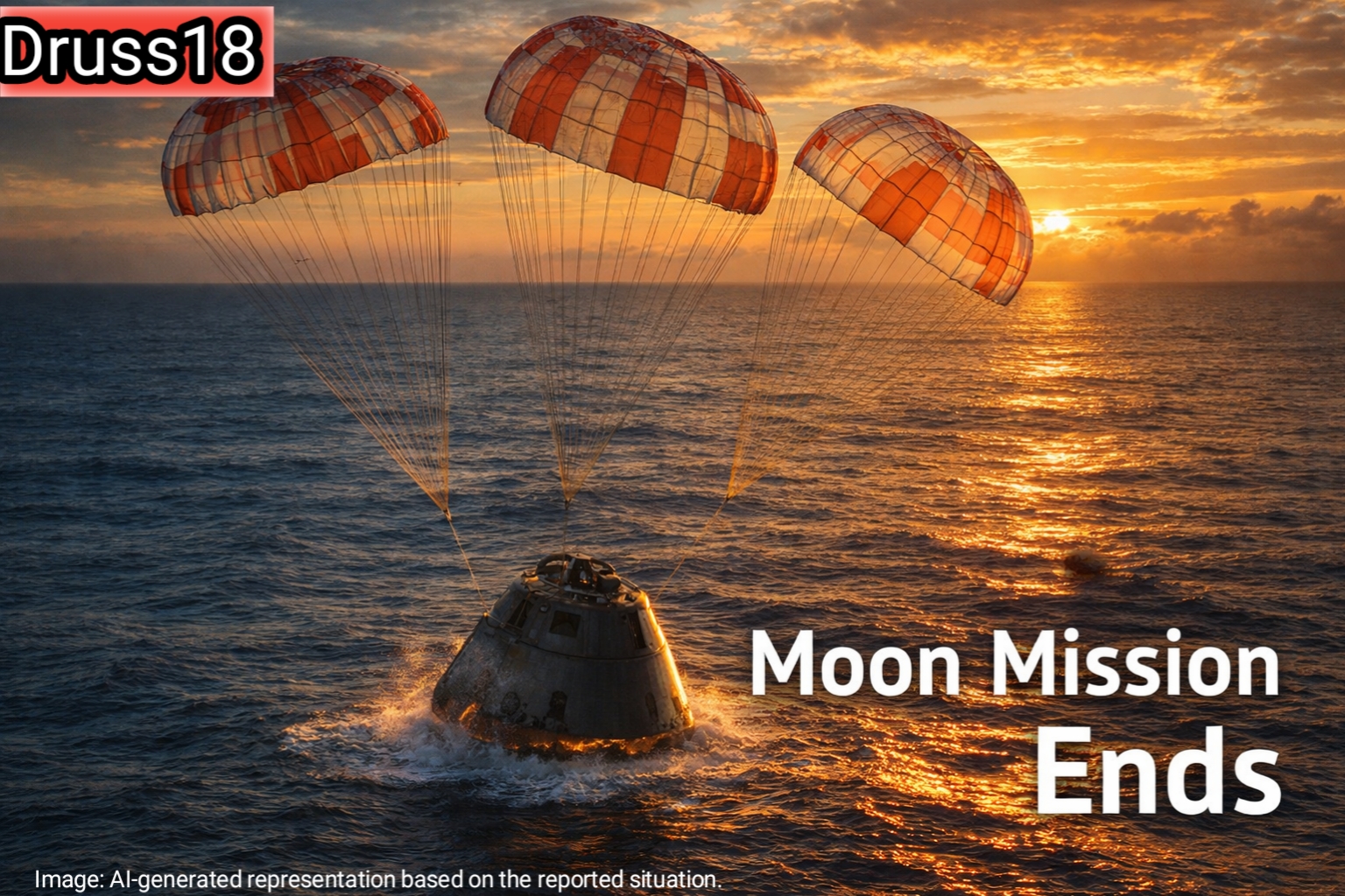 NASA Orion spacecraft splashdown after Artemis II mission