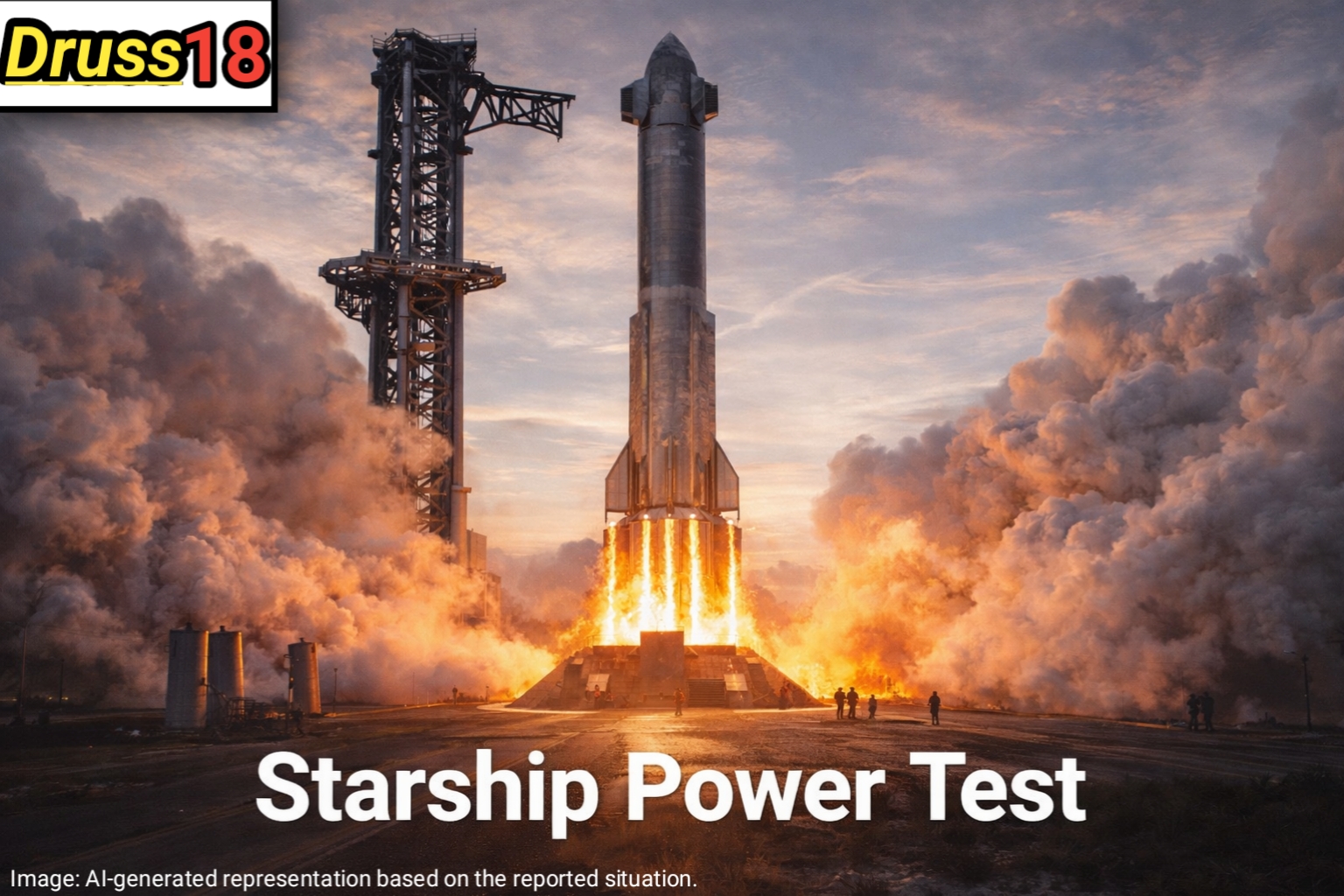 SpaceX Starship Super Heavy V3 performing 33-engine static fire test