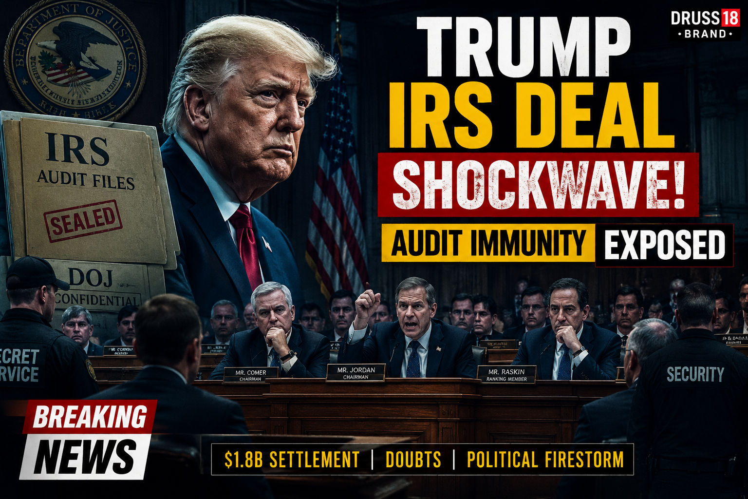 Trump IRS settlement controversy during Washington political hearing
