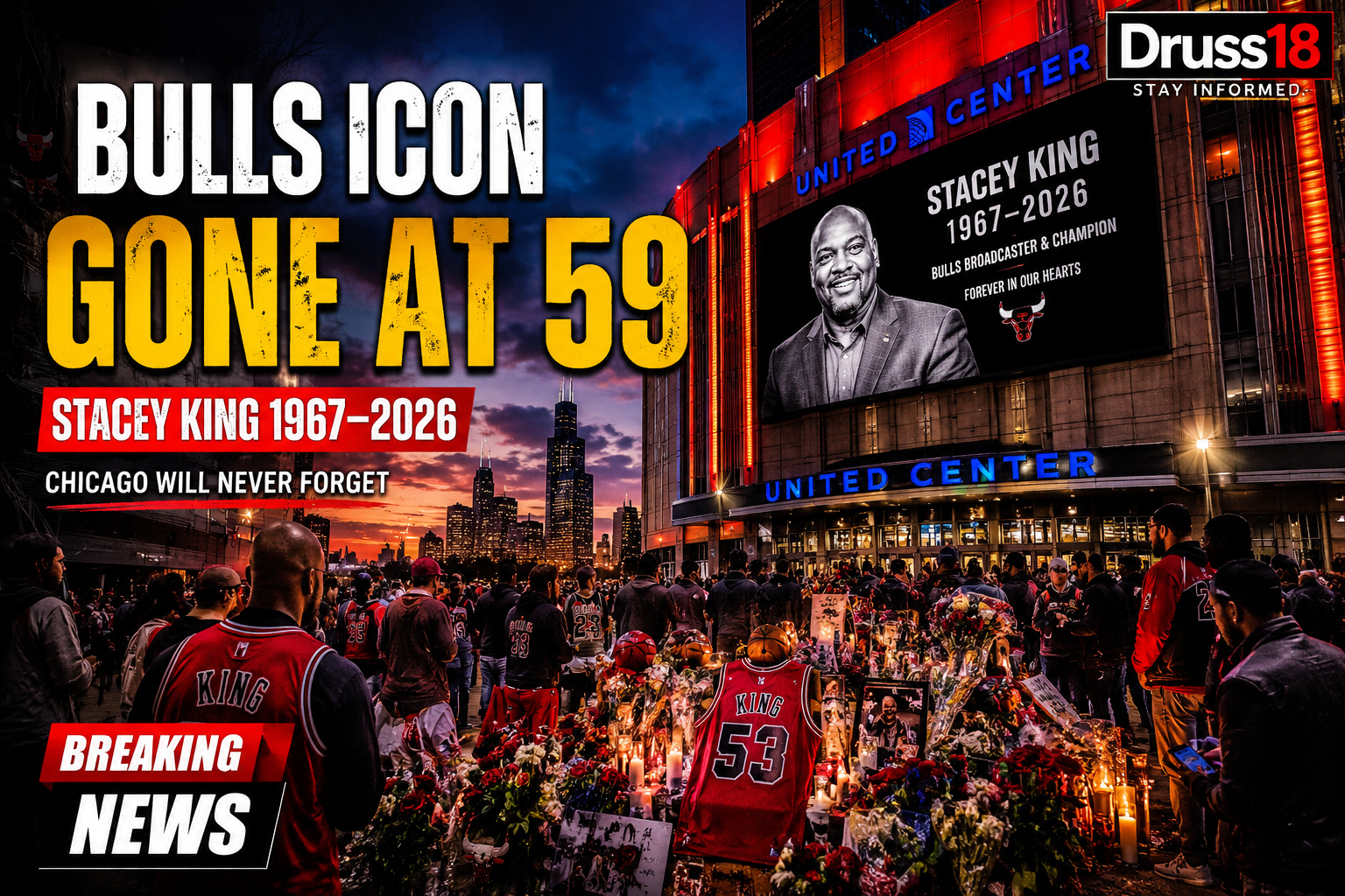 Stacey King memorial tribute after the death of the former Chicago Bulls champion and broadcaster.