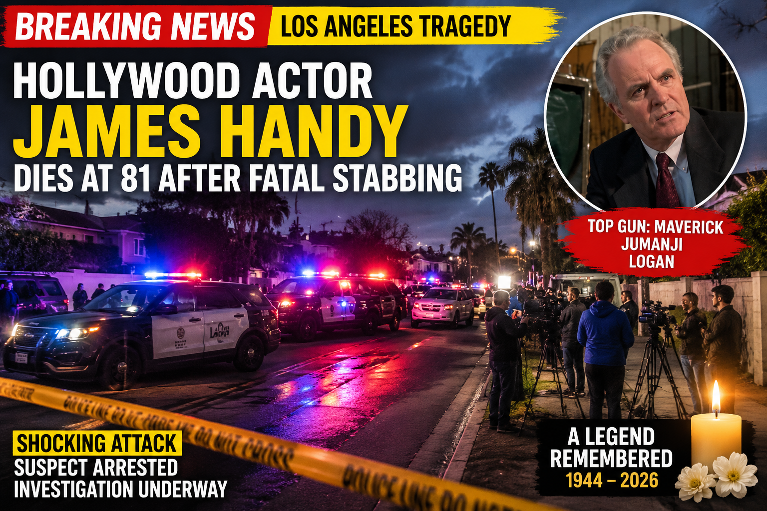 James Handy breaking news coverage following fatal Los Angeles stabbing.